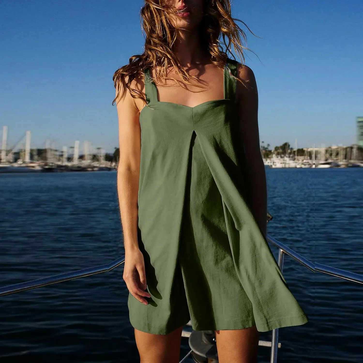 Sun Dresses for Women 2025 Vacation Summer Dresses 2025 Trendy Beach Vacation Midi Sundresses Sleeveless Tank Dresses