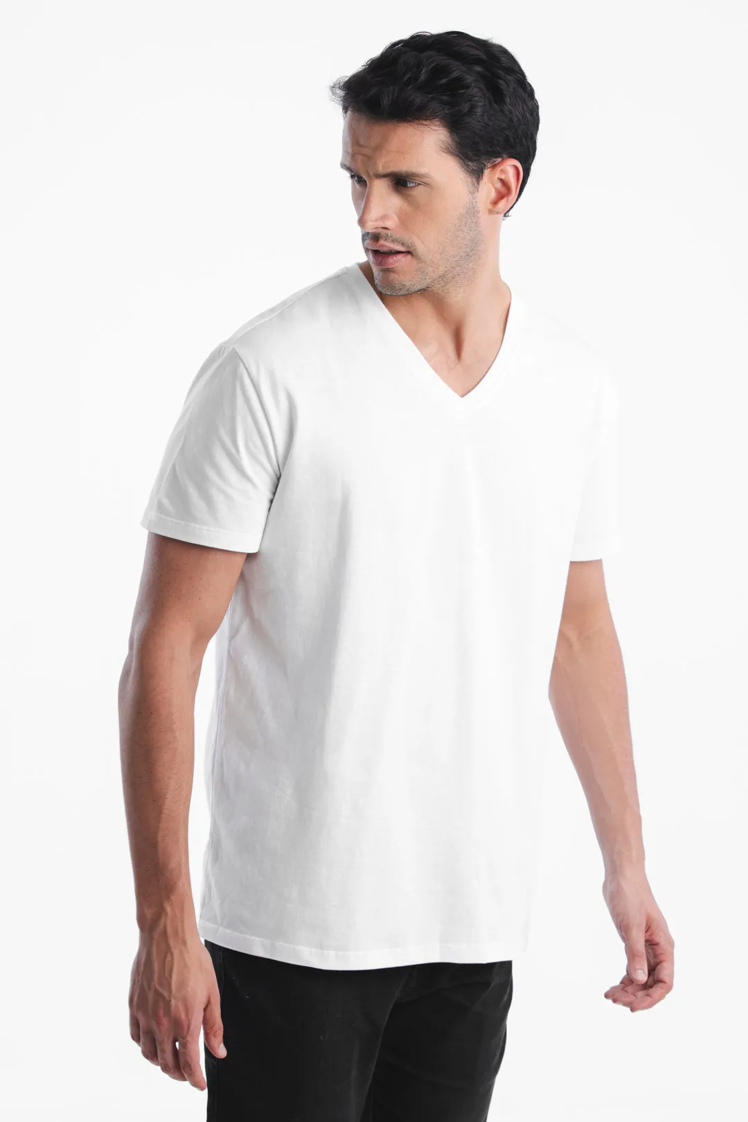 The V-Neck Tee - Black and White / 4 Pack