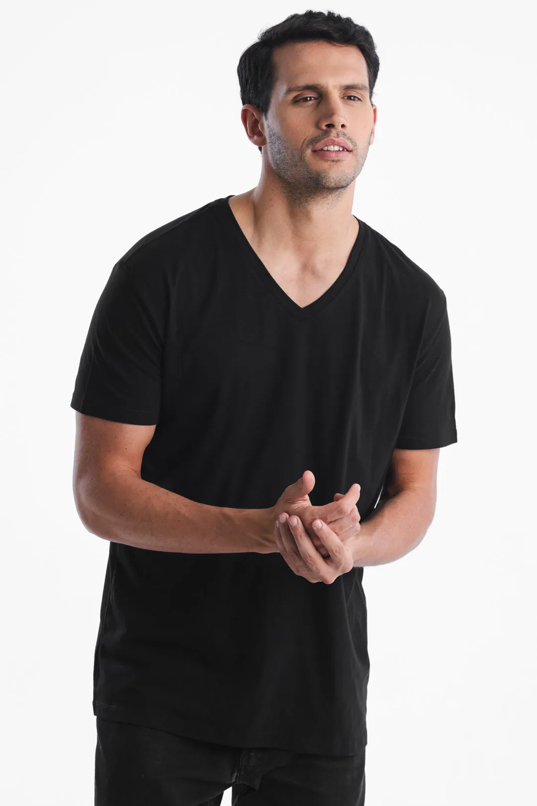 The V-Neck Tee - Onyx Black / 6 Pack
