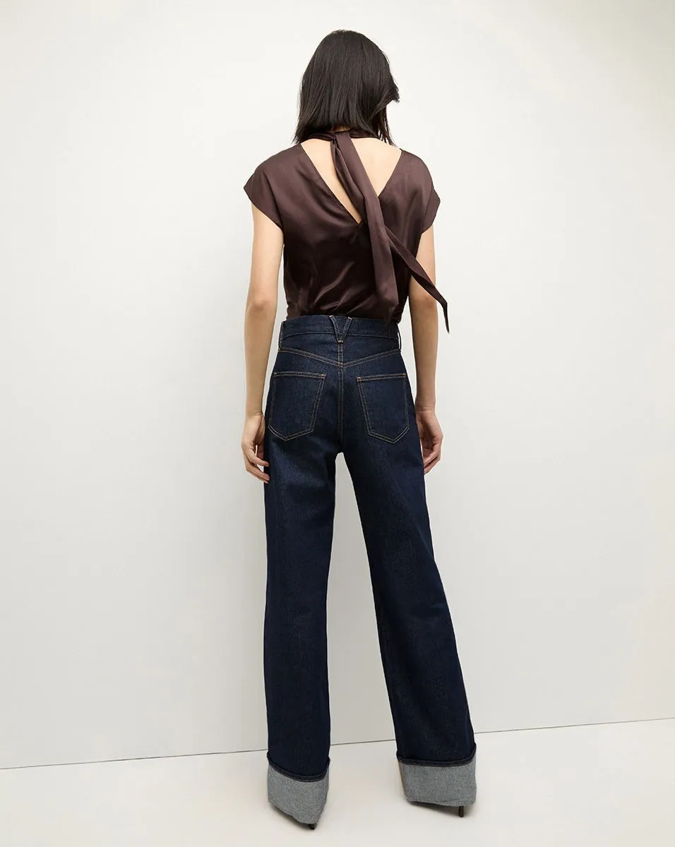 Veronica Beard Leilany Top in Dark Chocolate