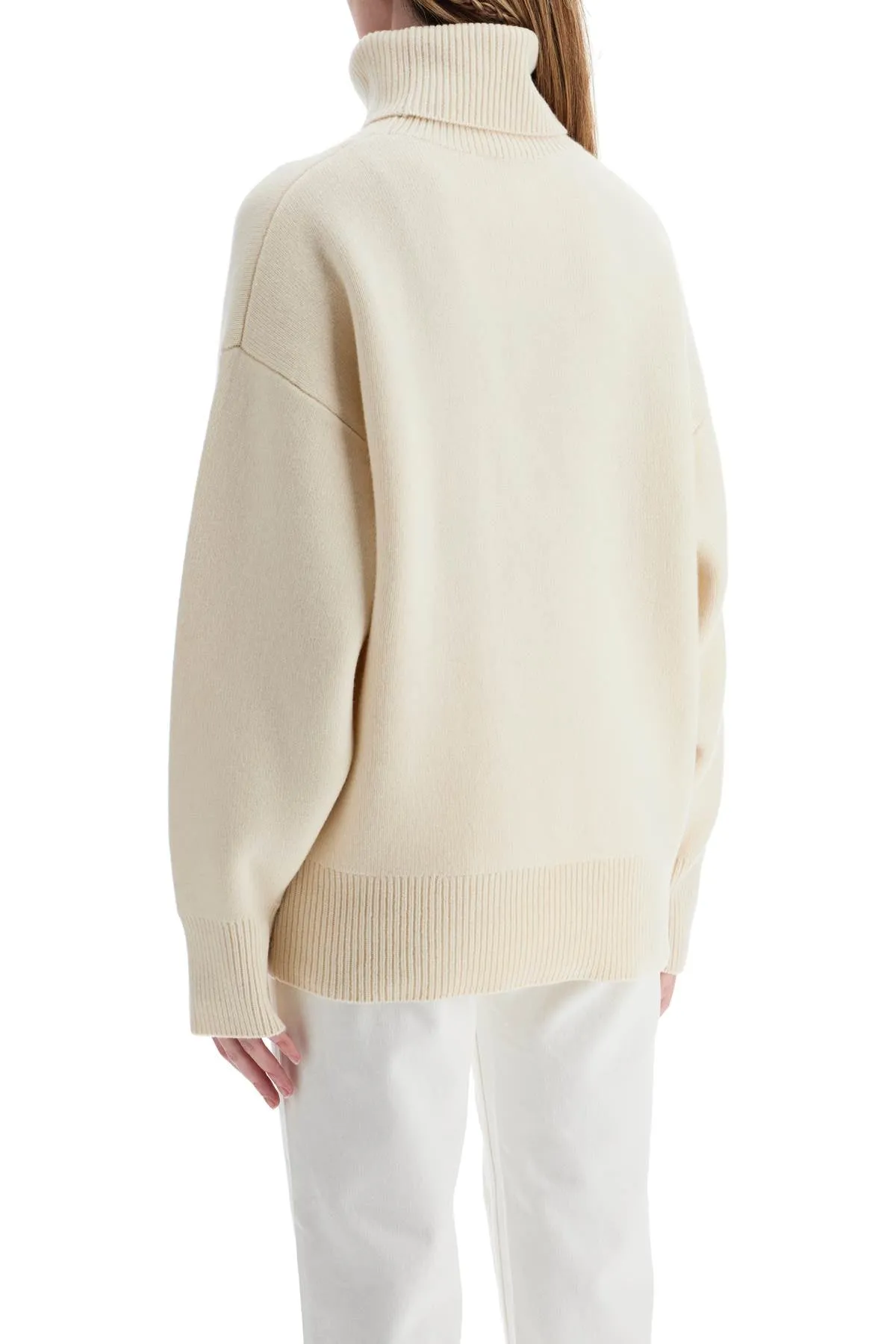 white snow wool and cashmere turtleneck for women 251 WRT4629 YA0132 SNOW