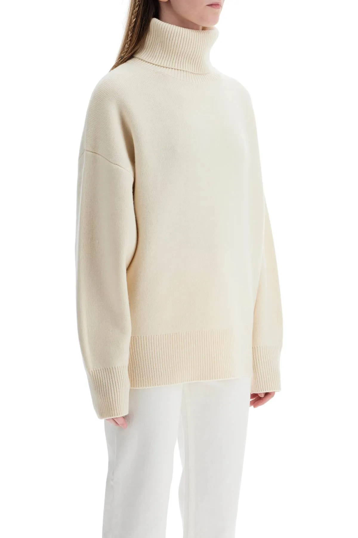 white snow wool and cashmere turtleneck for women 251 WRT4629 YA0132 SNOW