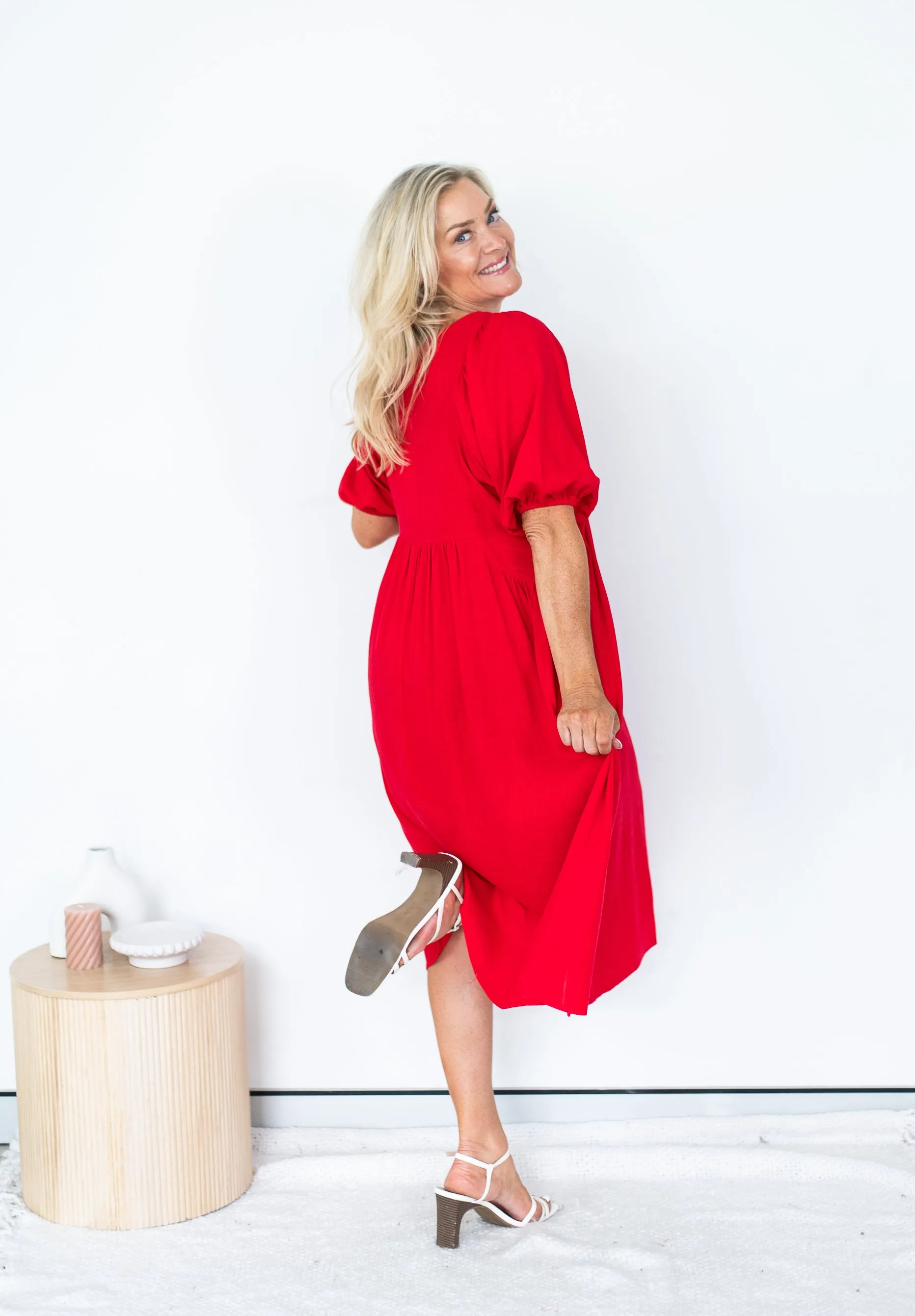 Willow Tree Peasant Dress Red 8