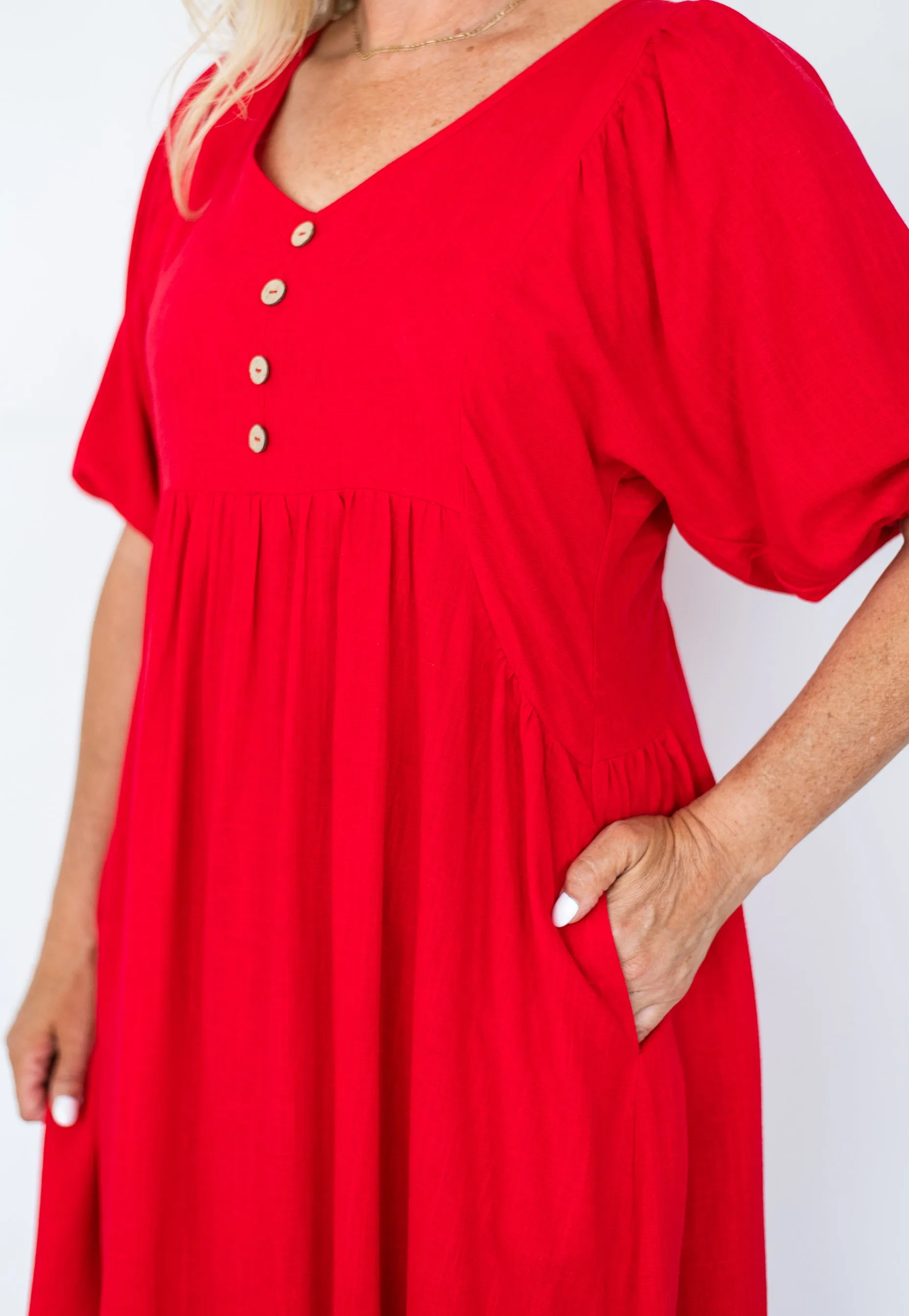 Willow Tree Peasant Dress Red 8