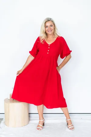 Willow Tree Peasant Dress Red 8